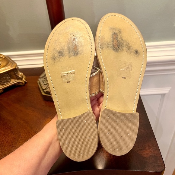 RARE EUC Jack Rogers Thong Sandals Shoes Orange Embroidered Fall Pumpkin Size 8 - Picture 4 of 5